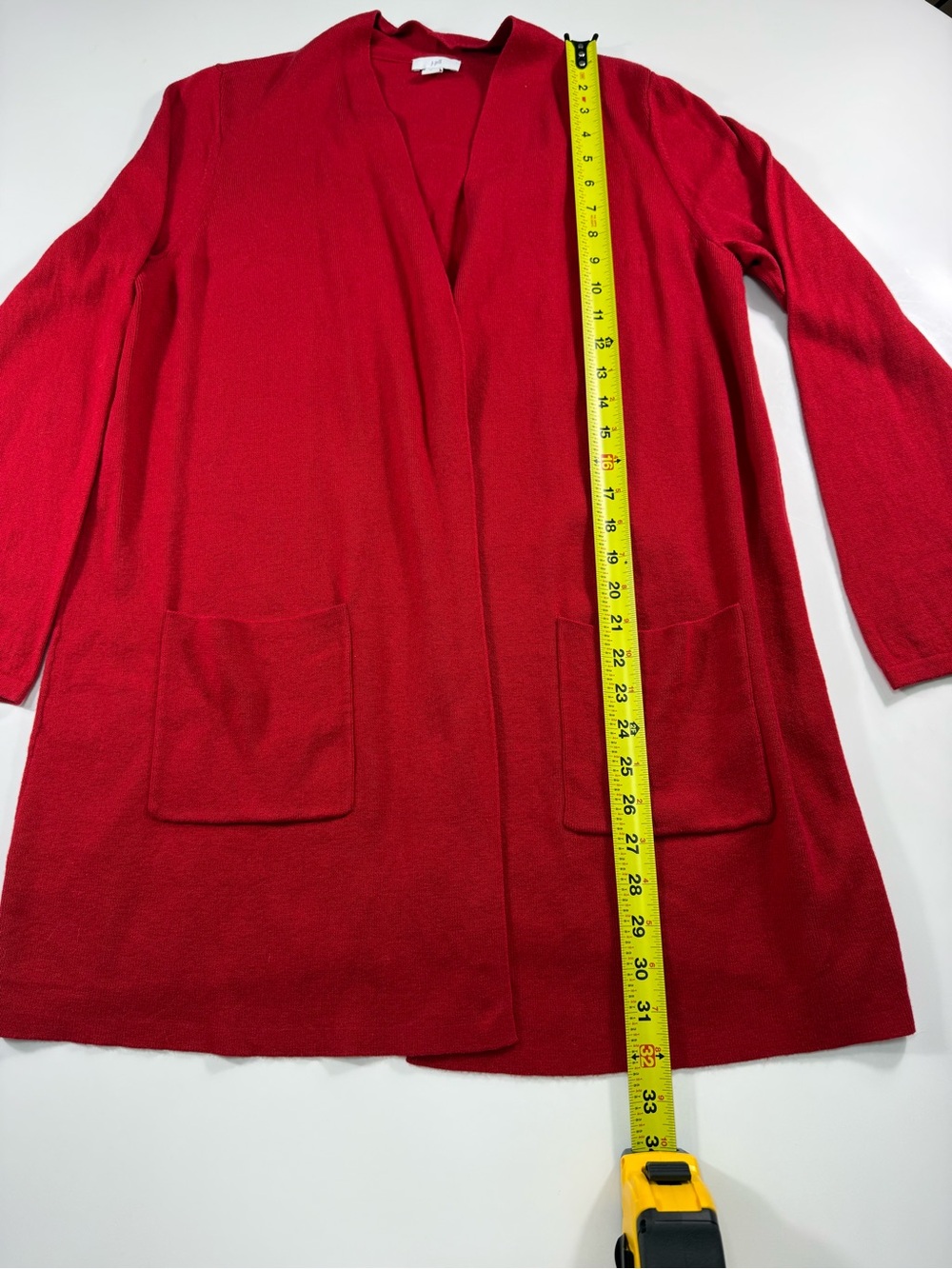 J. Jill Red Open-Front Pocket Cardigan - Picture 3 of 8